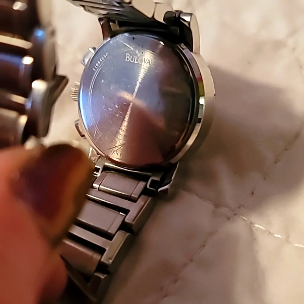 Women's Bulova‎ Chronograph Watch Diamond Bezel Stainless Steel Watch C637381